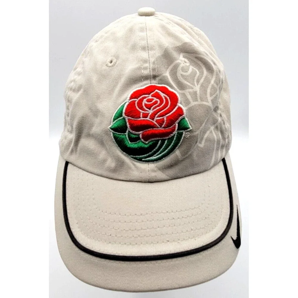2008 ROSE‎ BOWL NIKE CAP HAT STRAP BACK ONE SIZE LOGO BEIGE ADJUSTABLE ILLINOIS